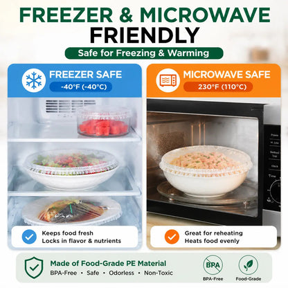🔥100PCS Disposable Stretch Food Covers for Bowls & Plates（upsell）
