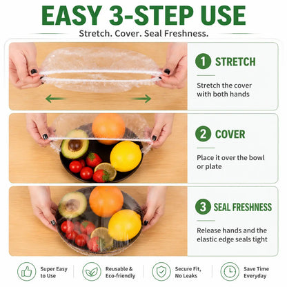🔥100PCS Disposable Stretch Food Covers for Bowls & Plates（upsell）