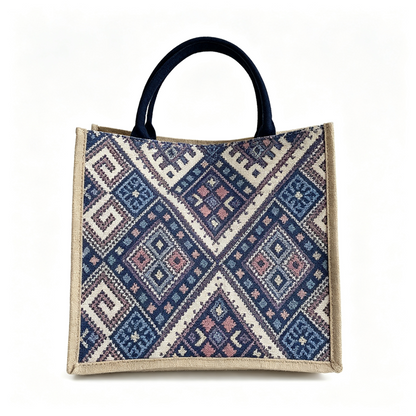Indigo Tribal Canvas Tote Bag
