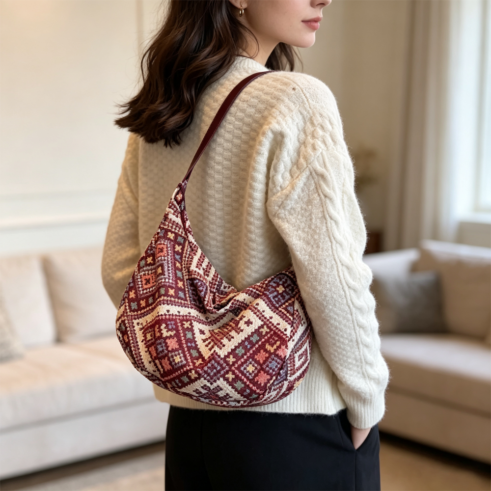 Wine Red Boho Bag