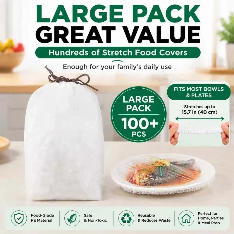 🔥100PCS Disposable Stretch Food Covers for Bowls & Plates（upsell）