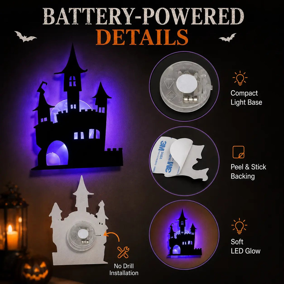 🎃 Halloween LED Silhouette Wall Light Stickers 🎃