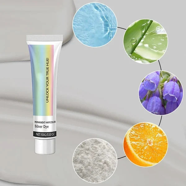 🎁 2-in-1 Natural Essence Extract Silver Hair Dye